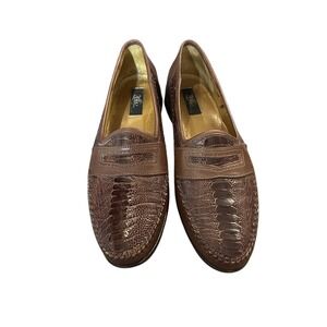 ZELLI Italy - OSTRICH Hand Crafted Exotic Mens 10 M Loafer Shoes